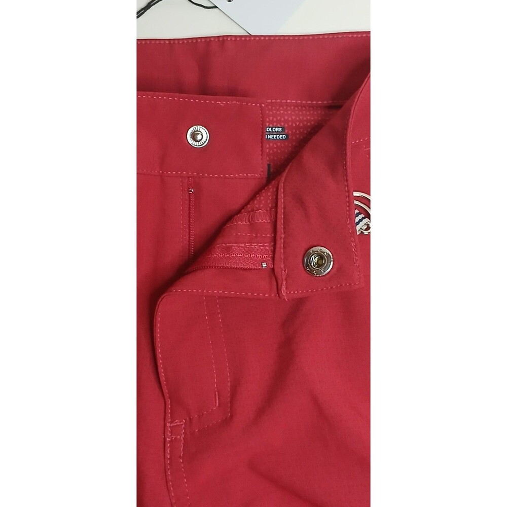 ZYIA Active Women’s Size M Shorts 6" Red Cuffed 6 Pockets Adjustable Waist NWT - Picture 3 of 12